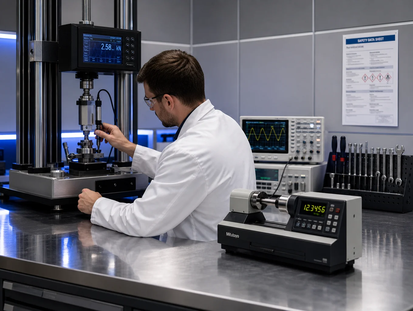 Laboratório de engenharia industrial com sistemas avançados de pulverização sob teste